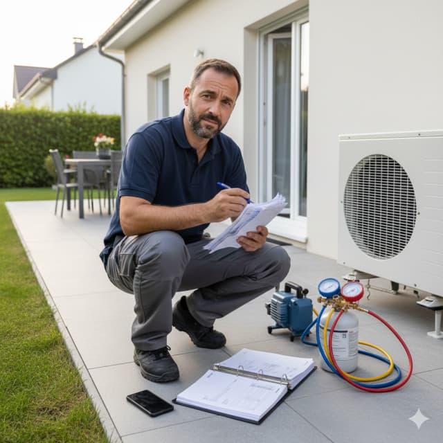 Technicien avec paperasse et carnet papier